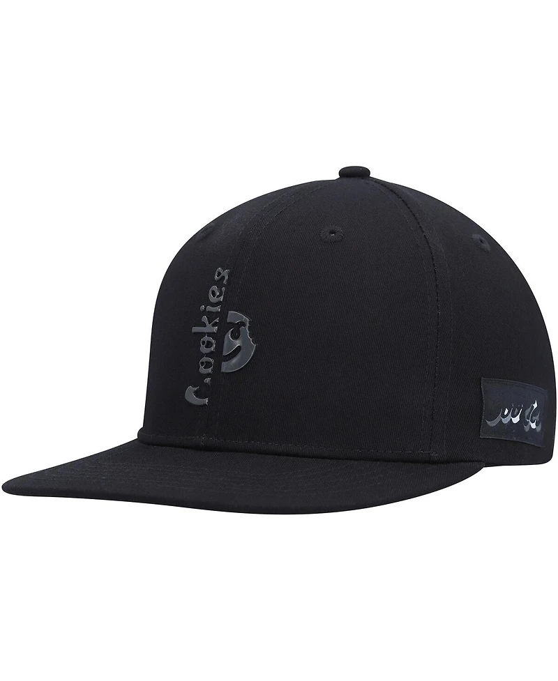 Men's Cookies Black Searchlight Snapback Hat