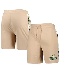 Men's Concepts Sport Tan Milwaukee Bucks Team Stripe Shorts