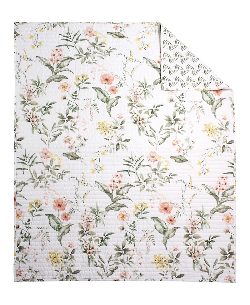 Levtex Viviana Watercolor Floral Quilted Throw, 50" x 60"