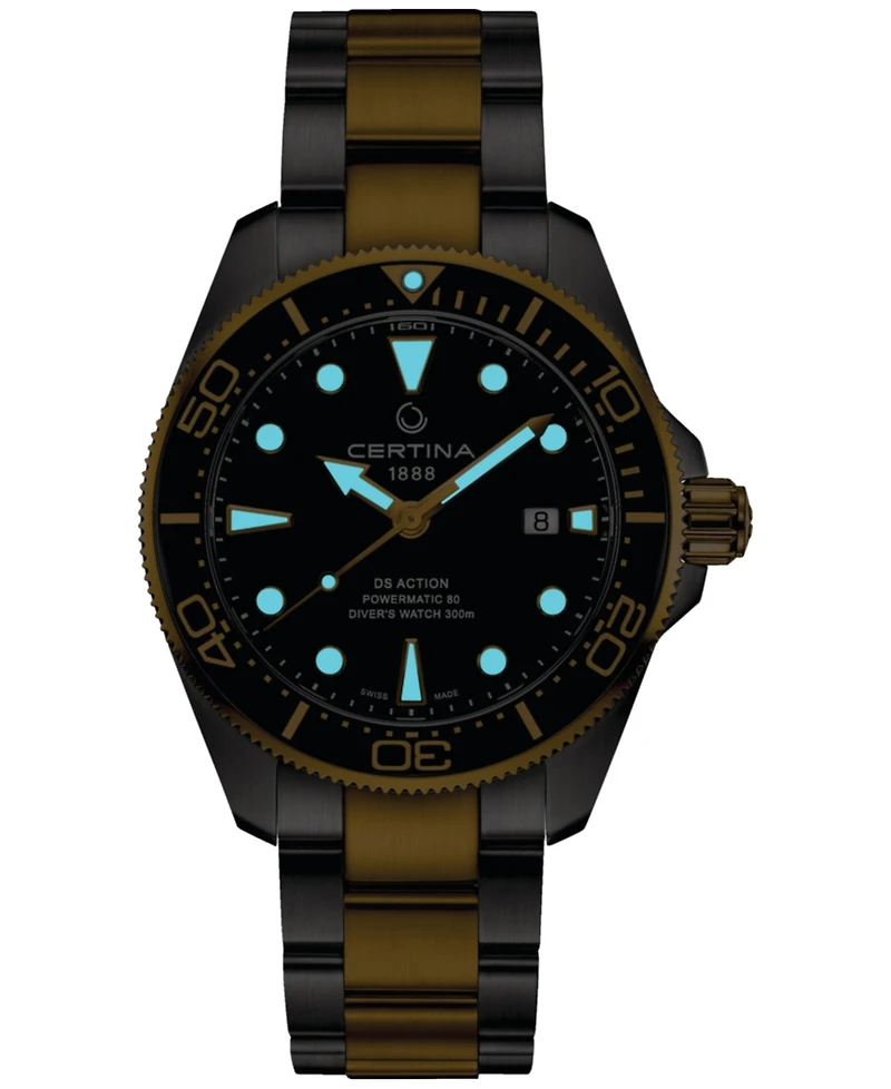 Certina Men's Swiss Automatic Ds Action Diver Two-Tone Stainless Steel Bracelet Watch 43mm