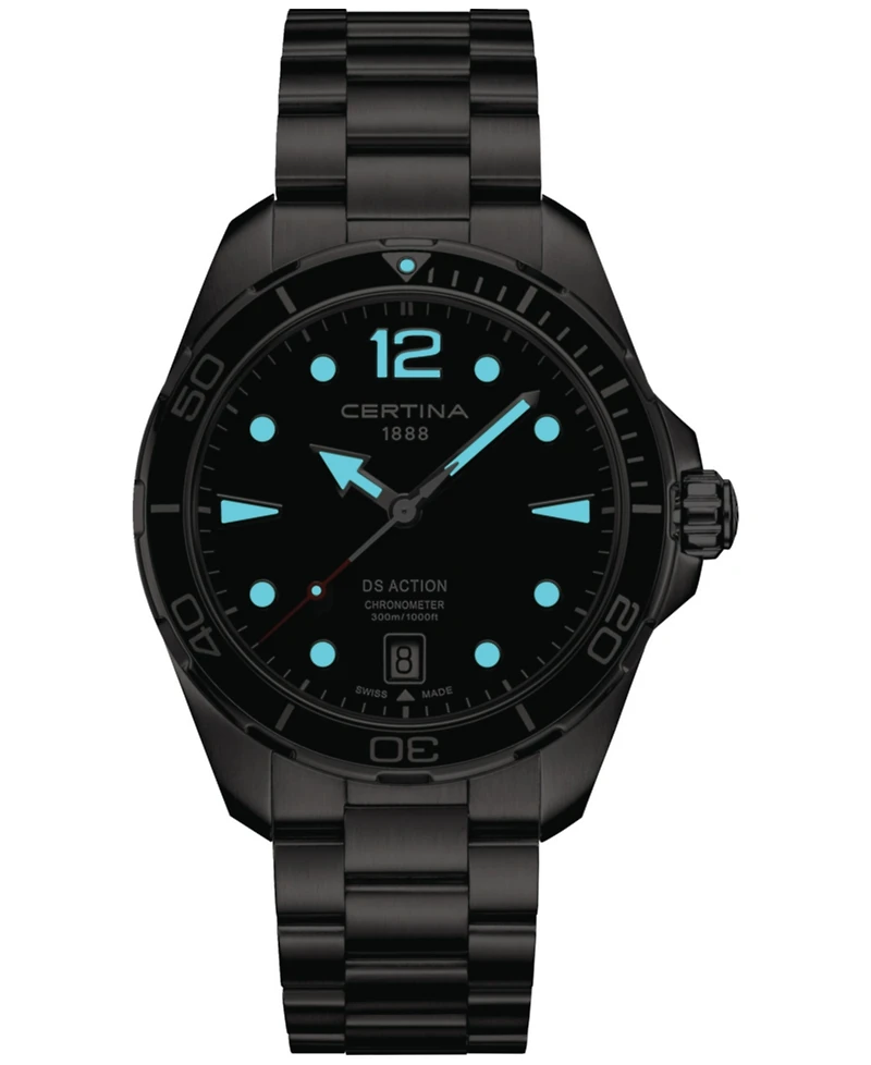 Certina Men's Swiss Ds Action Stainless Steel Bracelet Watch 43mm