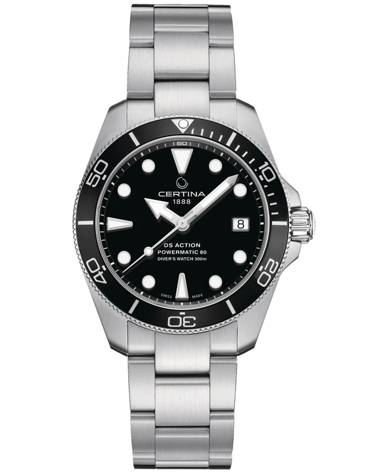 Certina Unisex Swiss Automatic Ds Action Diver Stainless Steel Bracelet Watch 38mm