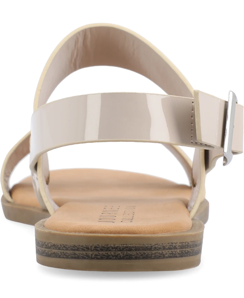 Journee Collection Women's Lavine Double Strap Flat Sandals