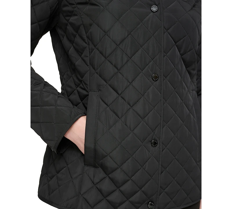 Calvin Klein Womens Collared Quilted Coat