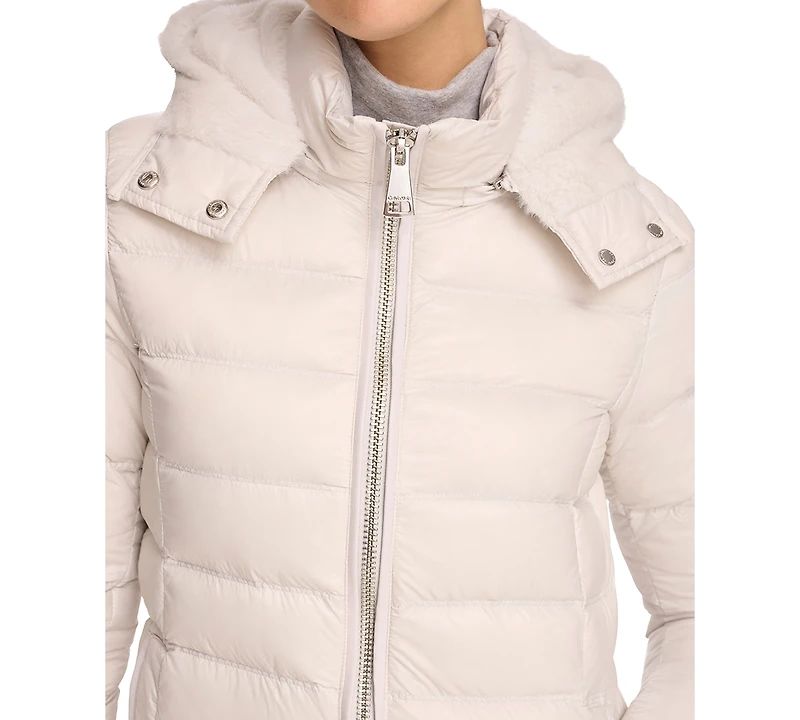 Calvin Klein Women's Shine Hooded Down Puffer Coat