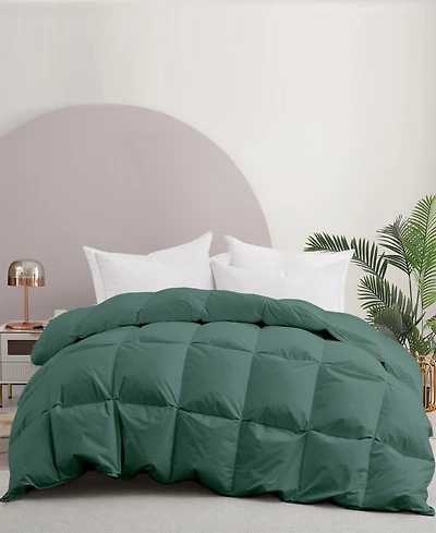 Unikome Cotton Fabric Baffled Box All Season Colored Goose Feather and Down Comforter
