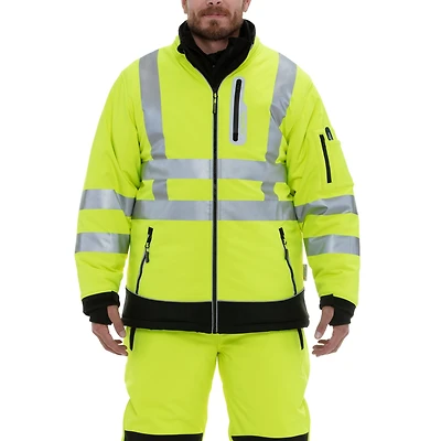 RefrigiWear Men's Insulated HiVis Extreme Softshell Jacket with Reflective Tape
