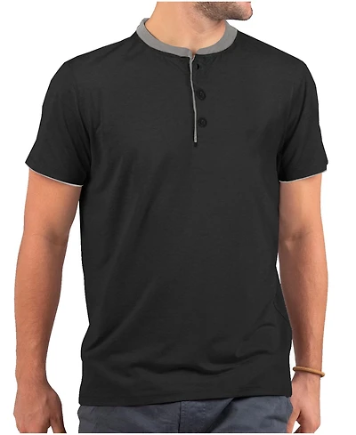 Mio Marino Men's Short Sleeve Henley T-Shirt