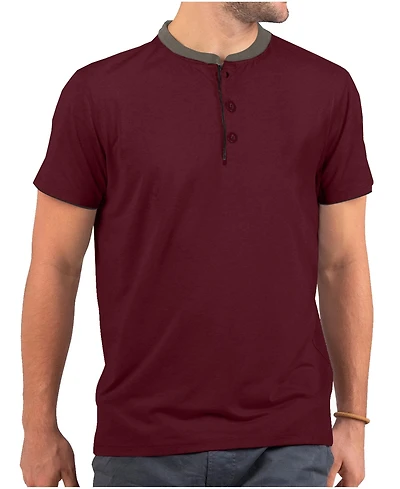 Mio Marino Men's Short Sleeve Henley T-Shirt