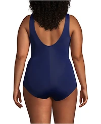 Lands' End Plus Tummy Control Chlorine Resistant Soft Cup Tugless One Piece Swimsuit
