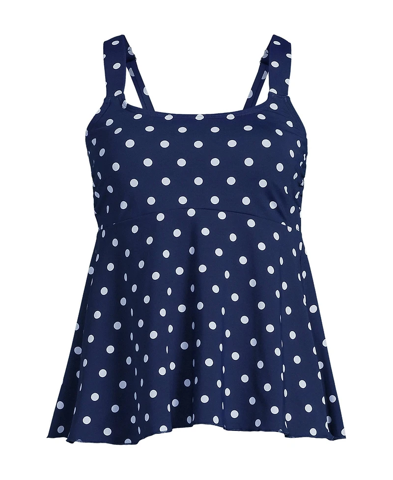 Lands' End Women's Mastectomy Flutter Scoop Neck Tankini Top