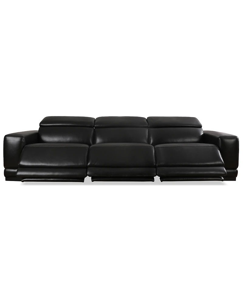 Closeout! Krofton 3-Pc. Beyond Leather Fabric Sofa with 3 Power Motion Recliners, Created for Macy's