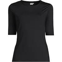 Lands' End Women's Plus SunShade Upf 50 Elbow Sleeve Relaxed Rash Guard