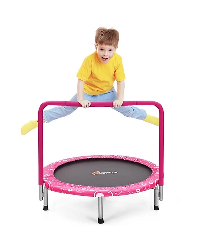 36'' Kids Trampoline Rebounder W/Full Covered Handrail