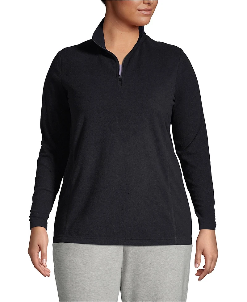 Lands' End Plus Anyweather Fleece Quarter Zip Pullover