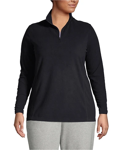 Lands' End Plus Anyweather Fleece Quarter Zip Pullover