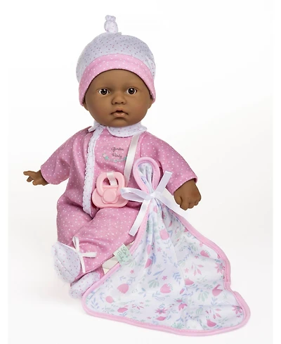 Jc Toys La Baby Hispanic 11" Mini Soft Body Baby Doll Onesie with Blanket, Pacifier Set