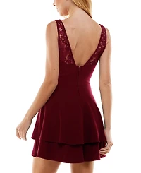 City Studios Juniors' Double-Layer Sleeveless Skater Dress