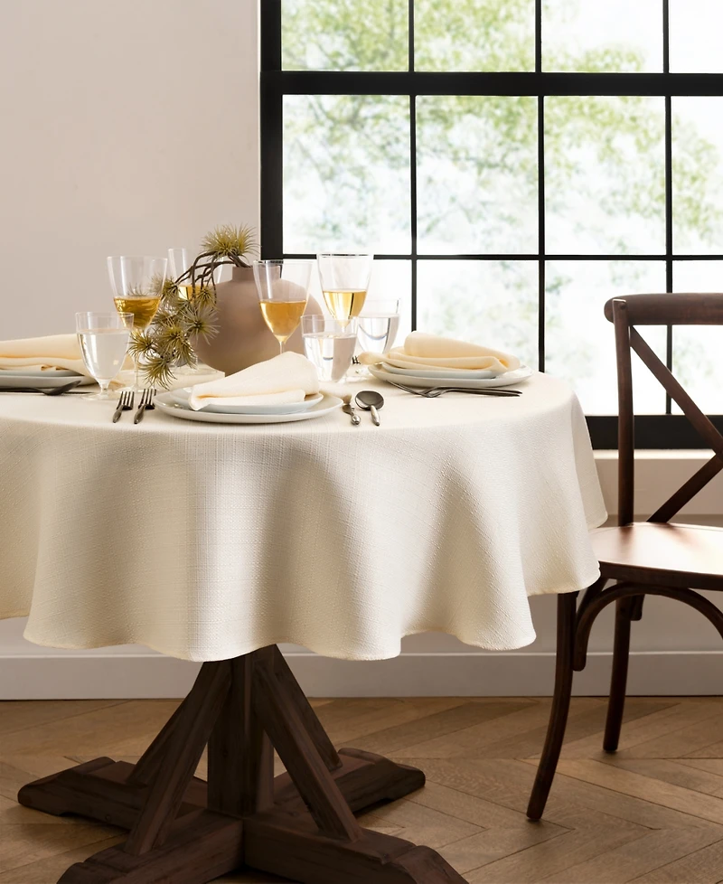 Laurel Solid Texture Water and Stain Resistant Tablecloth