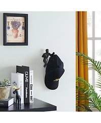 Danya B Protruding "Fist Man" Cast Iron Decorative 2-Piece Wall Hook Set