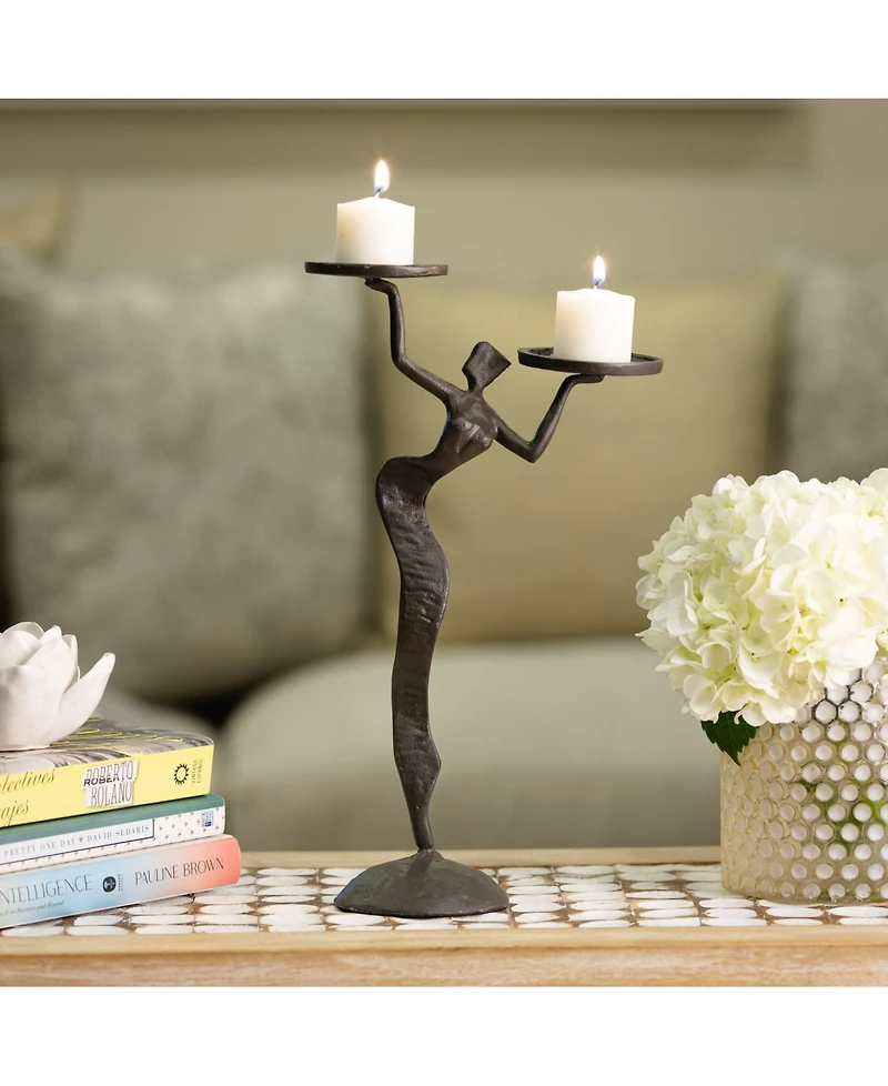 Danya B Fancy Lady Cast Iron Double Candle Holder