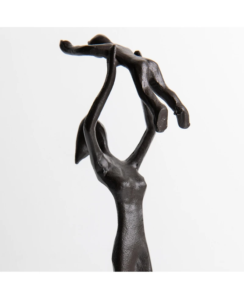 Danya B Proud Mother Lifting Child Up Contemporary Iron Sculpture Statue