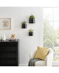 Danya B Modern Geometric Metal 3-Piece Wall Planters Set