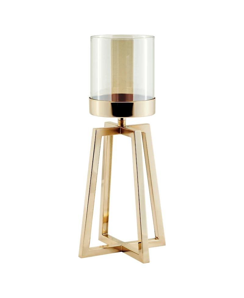 Danya B Maeve Tinted Glass Warm Pedestal Hurricane 2-Piece Candle Holders Set