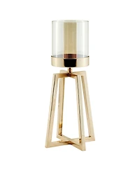 Danya B Maeve Tinted Glass Warm Pedestal Hurricane 2-Piece Candle Holders Set
