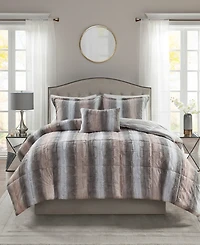 Madison Park Zuri Faux-Fur 4-Pc. Comforter Set, Full/Queen