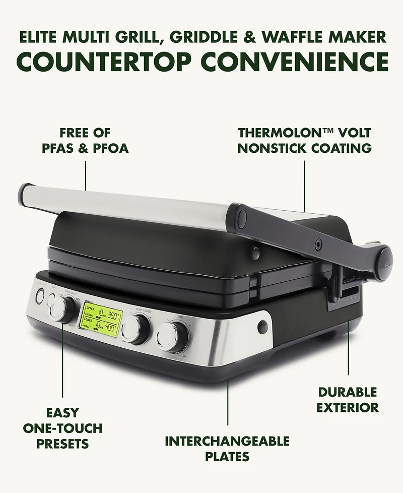 GreenPan Elite Multi Grill, Griddle, Waffle Maker