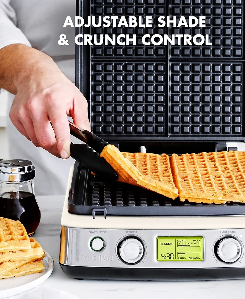 GreenPan Elite 4-Square Nonstick Belgian & Regular Waffle Maker