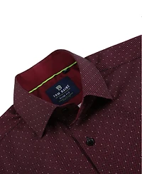 Tom Baine Men's Slim Fit Short Sleeve Performance Stretch Button Down Dress Shirt