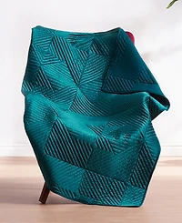 Greenland Home Fashions Riviera Velvet Finely Stitched Quilted Throw, 50"x60"