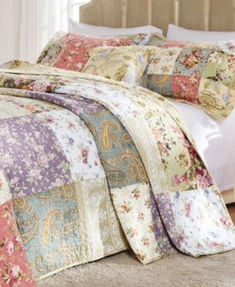 Greenland Home Fashions Blooming Prairie 100 Cotton Authentic Patchwork Bedspread Set