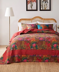 Greenland Home Fashions Jewel Kantha Quilted 3 Piece Bedspread Set, King/California King
