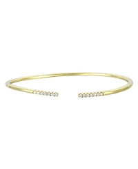 14K Gold Plated Round Cubic Zirconia Cuff Bracelet