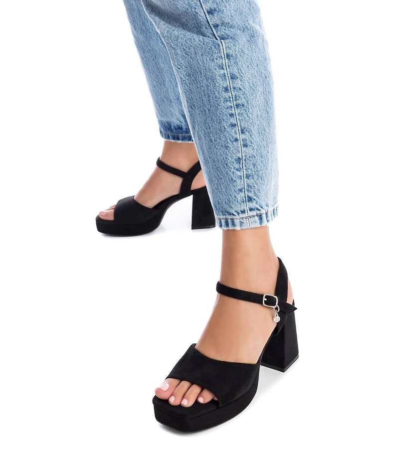 Xti Women's Heeled Suede Sandals With Platform By Xti, Black