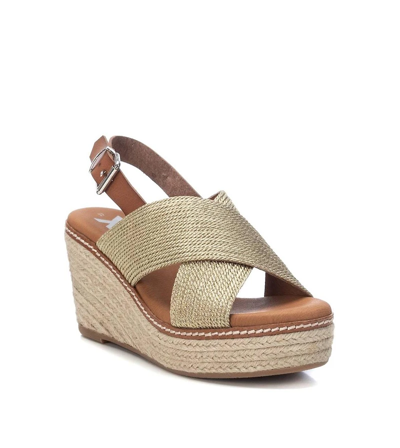 Women's Jute Wedge Sandals By Xti, Gold