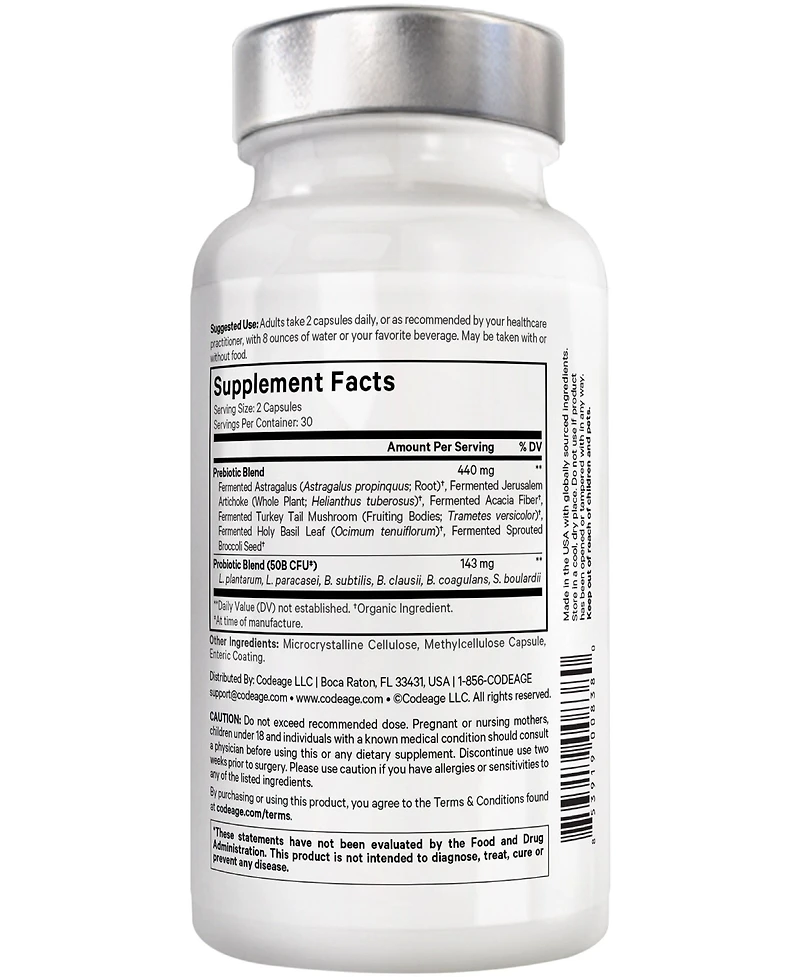Amen Probiotics Supplement, Sbo Probiotic and Organic Prebiotics, 50 Billion CFUs, Shelf Stable, No Refrigeration Required, Flora Daily Probiotic Form