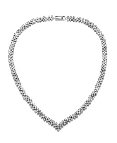 Classy White Gold Plated Tennis Necklace