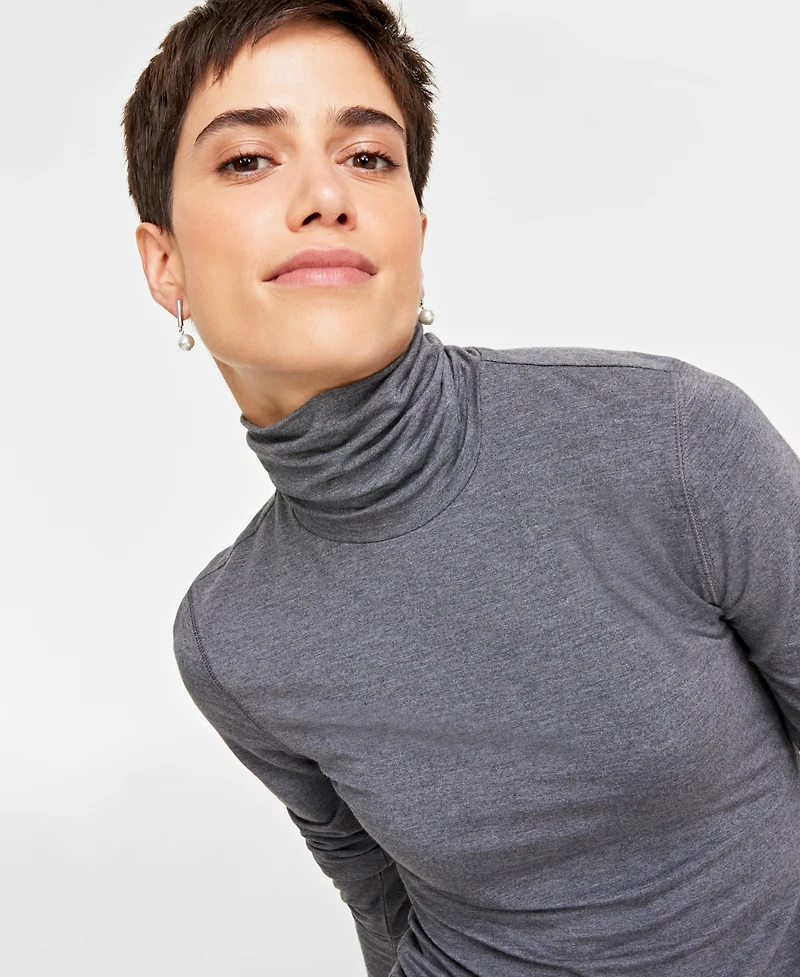 On 34th Women's Modal Long Sleeve Turtleneck, Created for Macy's
