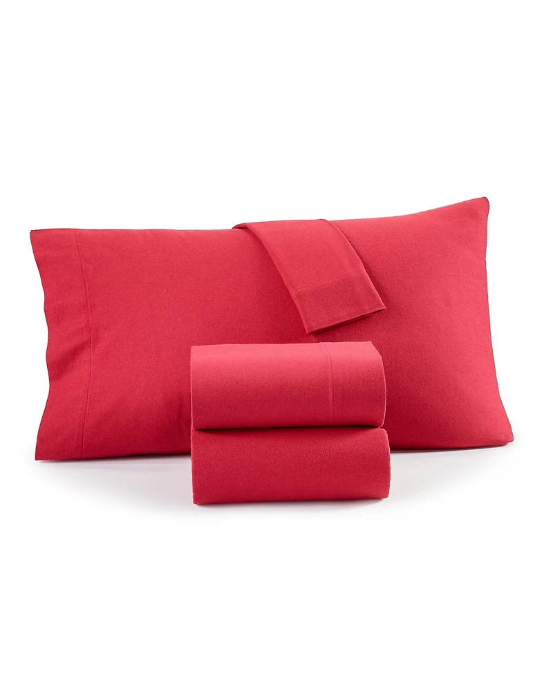 Charter Club Solid Flannel Cotton 4-Pc. Sheet Set, Full, Exclusively at Macy's