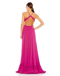 Mac Duggal Women's Ieena Tiered Cut Out Sleeveless Gown