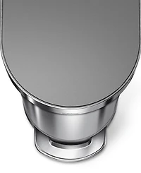 simplehuman 45 Liter Slim Kitchen Trash Can with Liner Pocket, Stainless Steel with Grey Plastic Lid