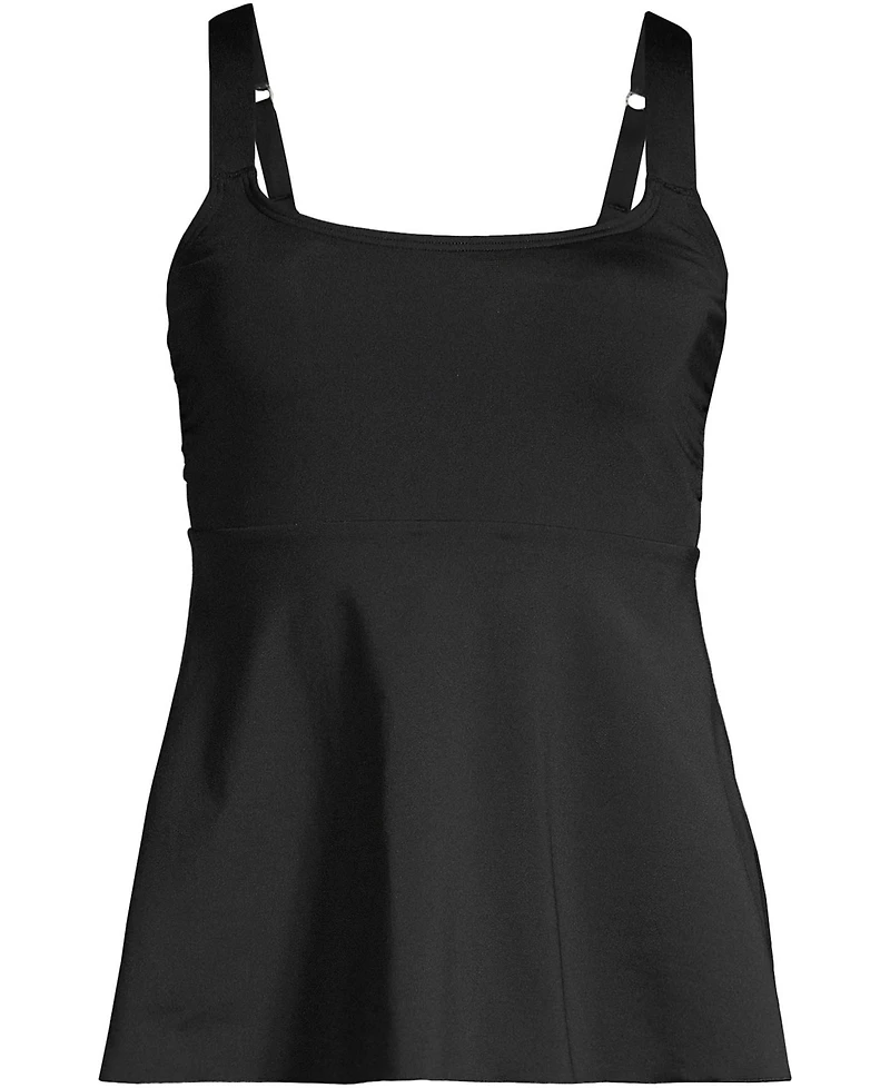 Lands' End Women's Petite Adjustable Scoop Neck Flutter Tankini Top
