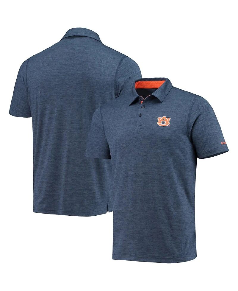 Men's Columbia Navy Auburn Tigers Tech Trail Omni-Shade Polo Shirt