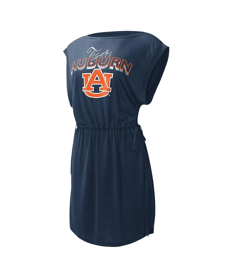 Women's G-iii 4Her by Carl Banks Navy Auburn Tigers Goat Swimsuit Cover-Up Dress