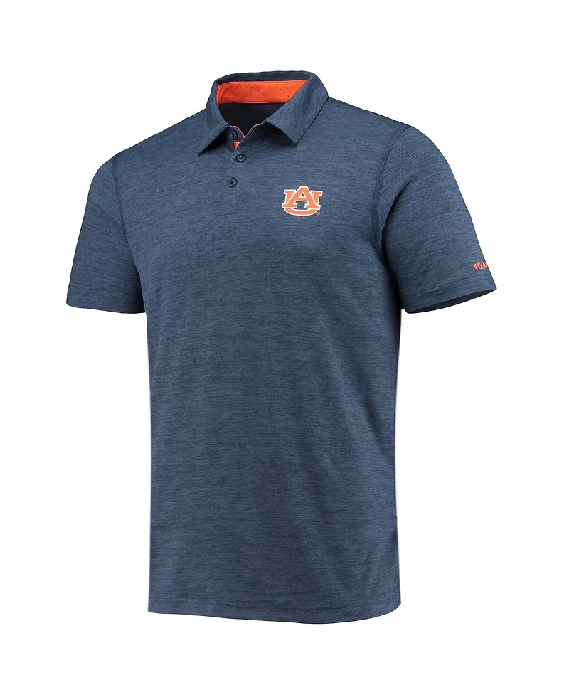 Men's Columbia Navy Auburn Tigers Tech Trail Omni-Shade Polo Shirt