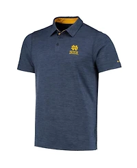Men's Columbia Navy Notre Dame Fighting Irish Tech Trail Omni-Shade Polo Shirt